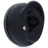 14K Kultainen Tiara -lisäosa kristalleilla Pieni tiara-lisäosa 14K kullasta, kristallinkirkas, mustassa korvamallissa
