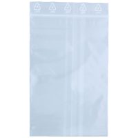 Läpinäkyvä LDPE-suljettava pussi, 80x120 mm, valkoisella taustalla