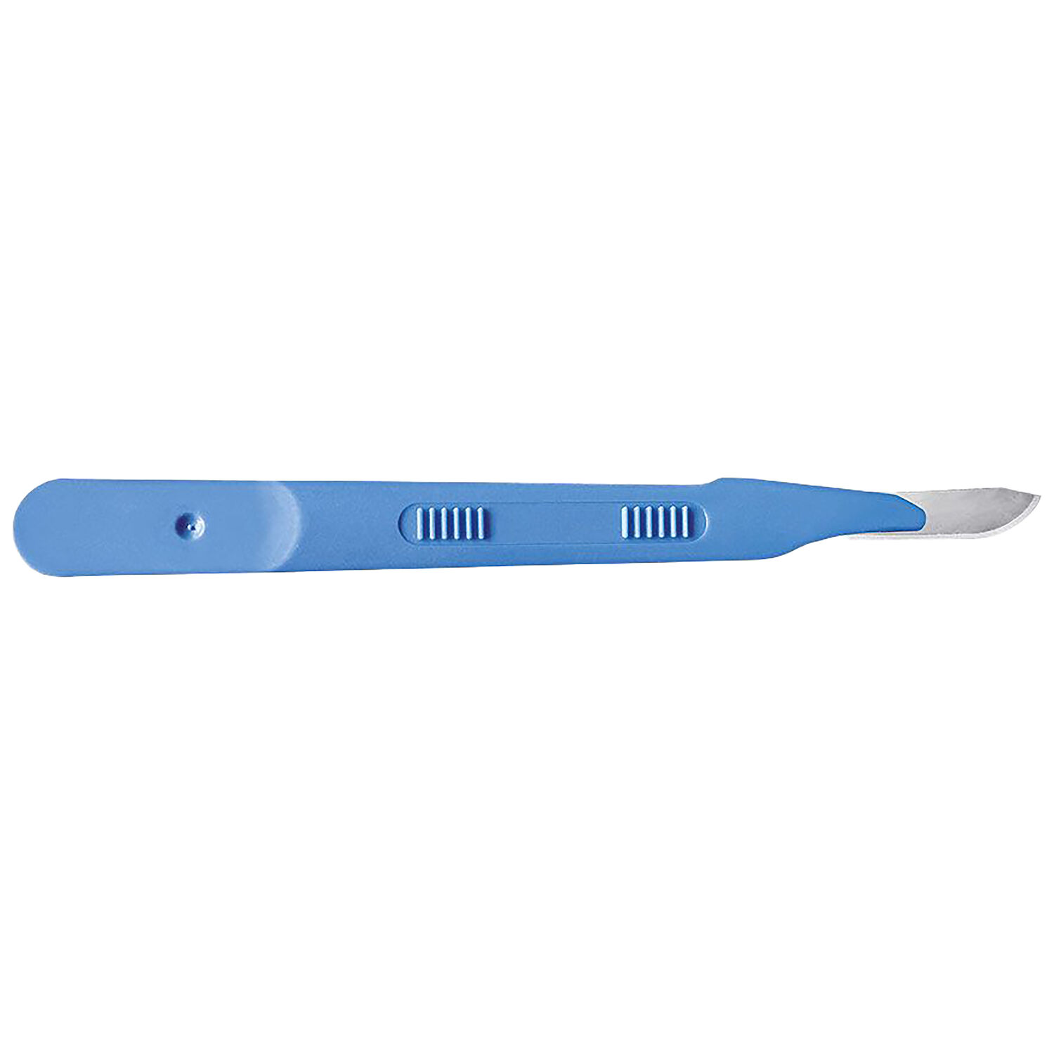 Steriloitu kertakäyttöveitsi Fig. 10, Sininen Sininen, steriloitu kertakäyttöveitsi Fig. 10 valkoisella taustalla
