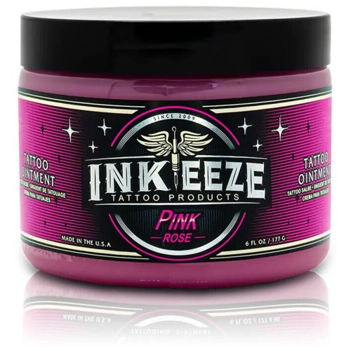Pinkki tatuointivoide Ink Eezeltä, 180 ml, valkoisella taustalla