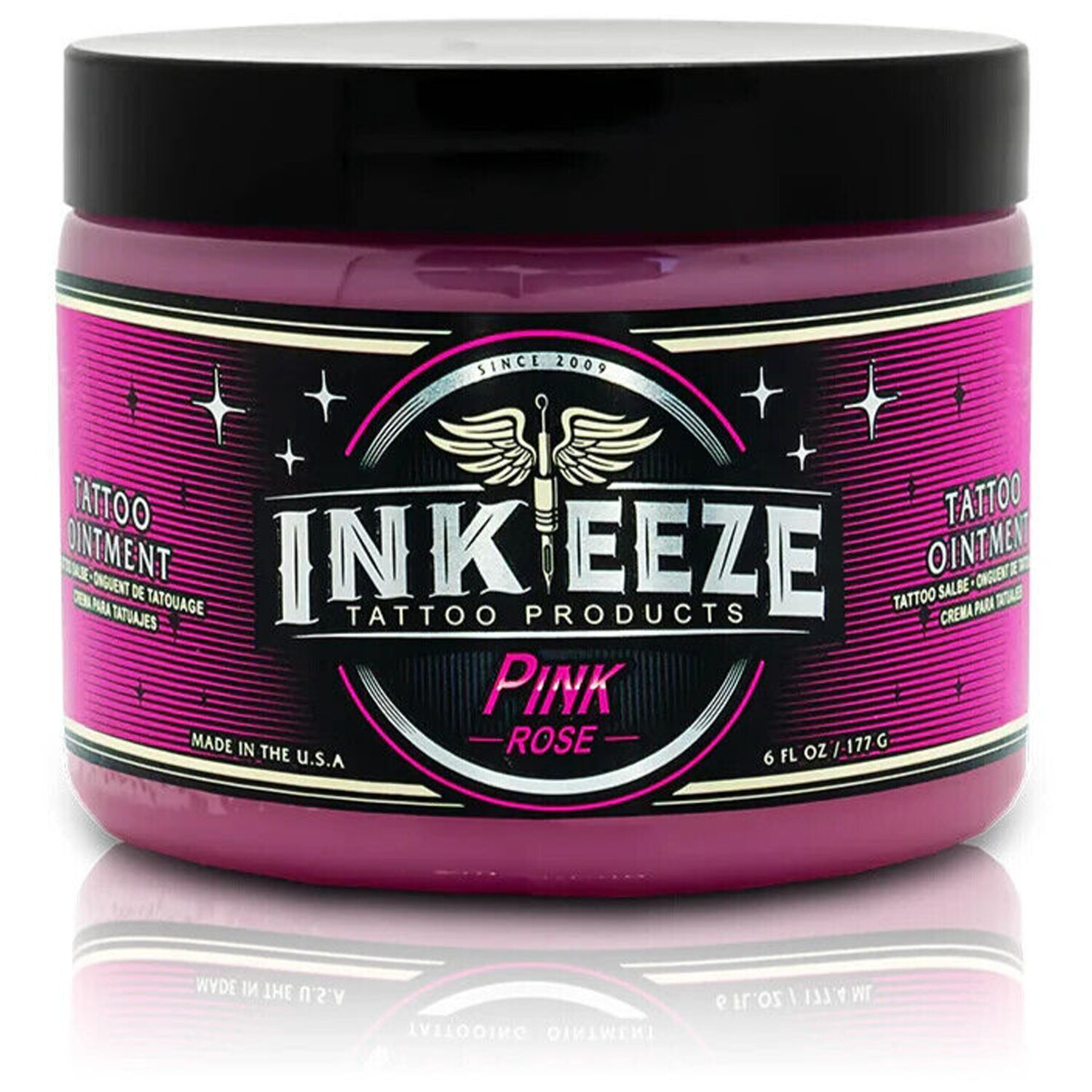 Pinkki tatuointivoide Ink Eezeltä, 180 ml, valkoisella taustalla