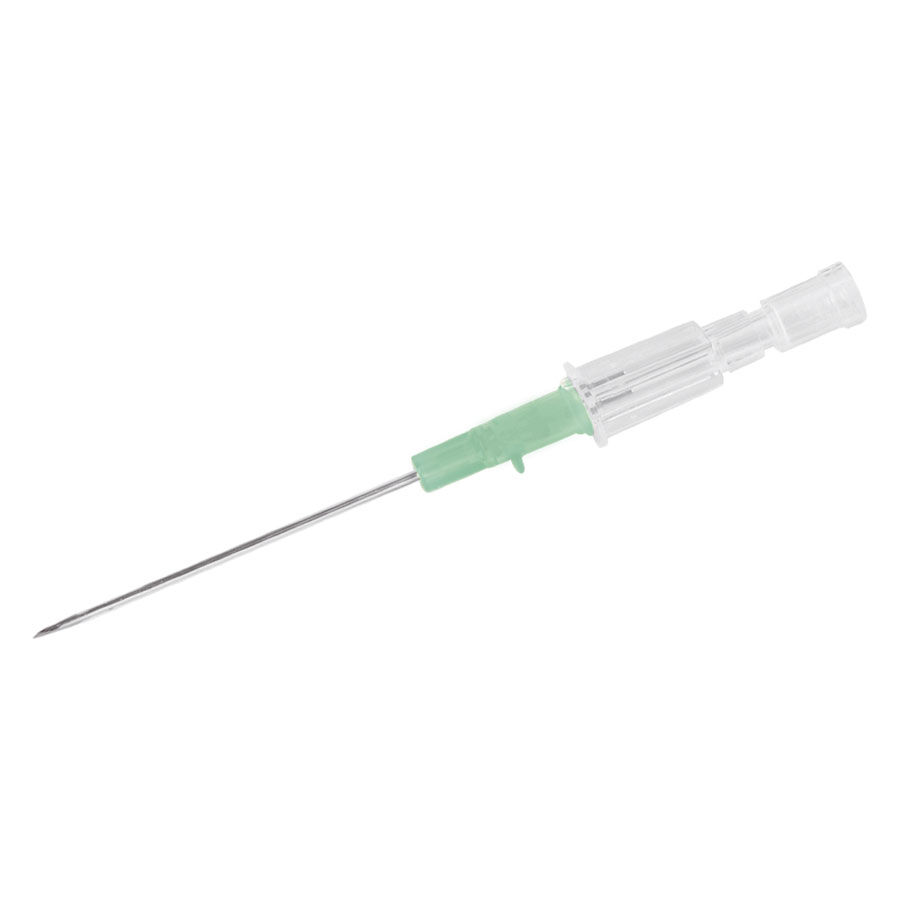 Lääketieteellinen lävistysneula 18G 1.3mm vihreällä kahvalla valkoisella taustalla