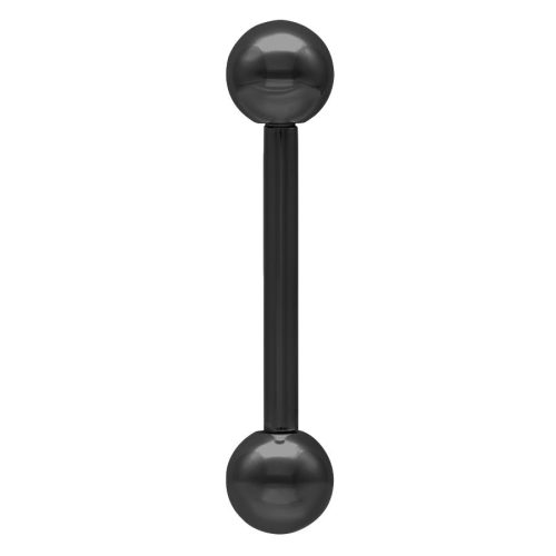 Musta barbell titaanista, 1,6 mm paksuus, 19 mm pituus, 5 mm pallot