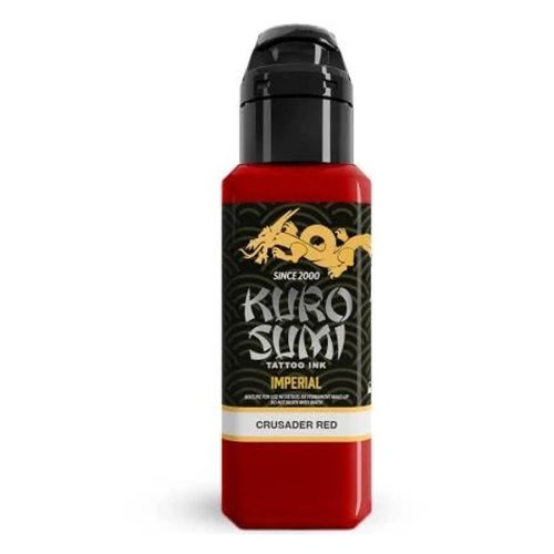 Punainen tatuointimuste Kuro Sumilta, pullo, musta korkki