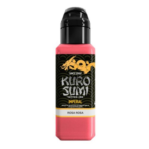 Kuro Sumi Imperial Pinkki tatuointimustepullo valkoisella taustalla