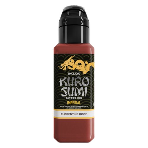 Kuro Sumi tatuointimuste punaruskeana, pullo valkoisella taustalla