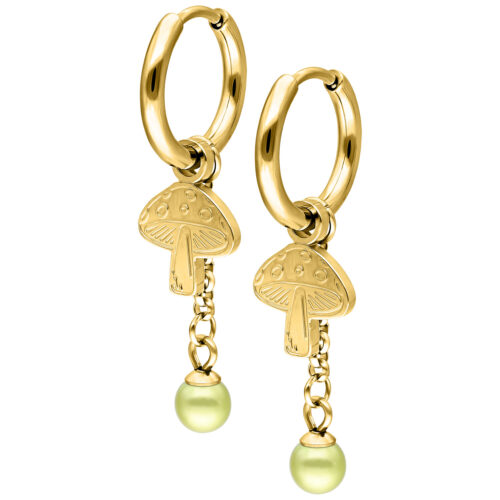 Little Mushroom Hoops Pair - Kultainen metalli