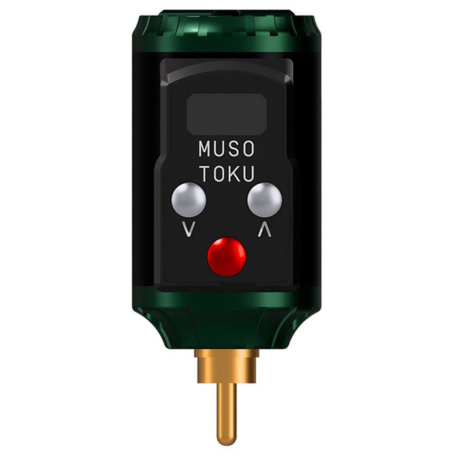 Vihreä Rover R-1 RCA Akku-Pack mustalla näytöllä valkoisella taustalla