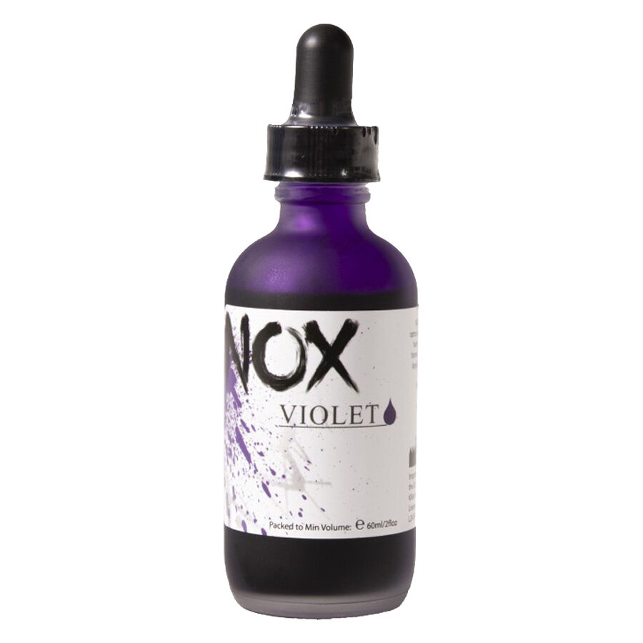 Violetti Hectograph-muste 60 ml pullossa, jossa on musta korkki valkoisella taustalla