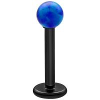 Tummansininen Opali Labret 5,0 mm Tummansininen synteettinen opali labret mustalla varrella