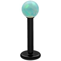 Mintunvihreä opaali labret 5 mm Musta titaani labret mintunvihreällä opaalilla, 5 mm pituus