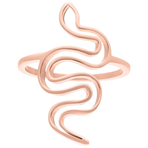 Käärmerengas ruusukullasta, sormuskoko 17 mm valkoisella taustalla