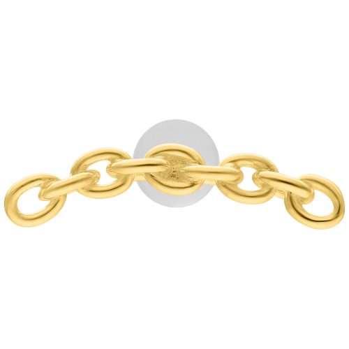 Kultainen Anchorchain Labret, 5,0 mm levykoko valkoisella taustalla