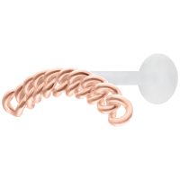Chunky Chain Push Fit Labret Ruusukulta 5,0 mm Chunky Chain Push Fit Labret ruusukultaa 5,0 mm levykoolla valkoisella taustalla