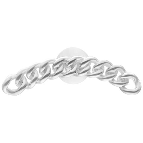 Hopeinen Chunky Chain Labret, 5,0 mm pitkä, valkoisella taustalla
