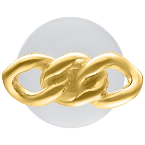 Kultainen Chunky Chain Labret valkoisella taustalla, 5,0 mm