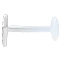 Hopeinen Rhombus Labret 11 mm Hopeinen Rhombus Labret Push Fit, 11 mm pituus, valkoisella taustalla