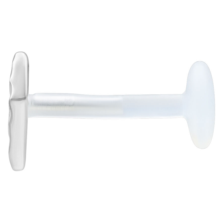 Hopeinen Rhombus Labret 11 mm Hopeinen Rhombus Labret Push Fit, 11 mm pituus, valkoisella taustalla