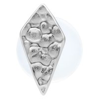 Rhombus Hammered Labret hopeassa Hopeinen rhombus labret, jossa on vasaroitu muotoilu valkoisella taustalla