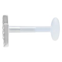Hopeinen Push Fit Labret 11,0 mm Hopeinen labret Push Fit -mekanismilla, pituus 11,0 mm, valkoisella taustalla