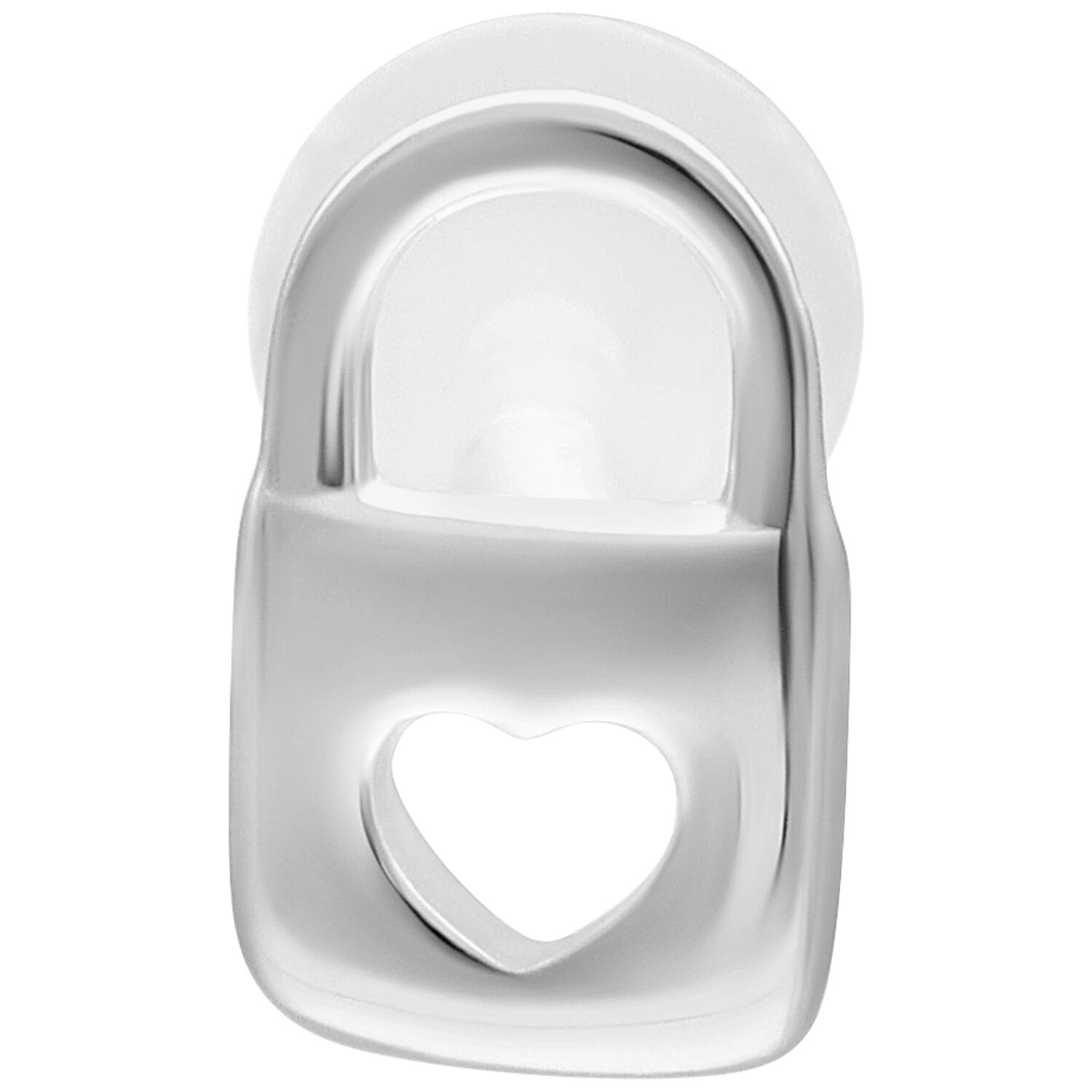 Hopeanvärinen Push Fit Labret 5,0 mm Hopeanvärinen labret sydämenmuotoisella designilla valkoisella taustalla