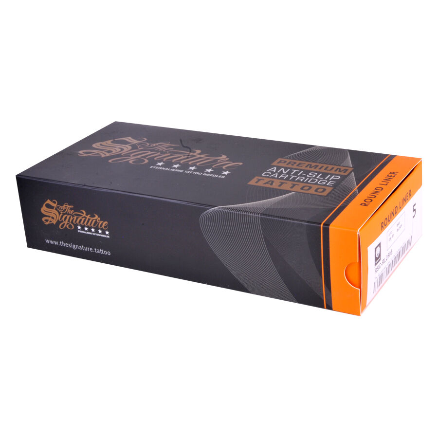 Wildcat Round Liner Cartridges Box Musta laatikko oransseilla yksityiskohdilla, Wildcat-logo ja Round Liner Cartridges