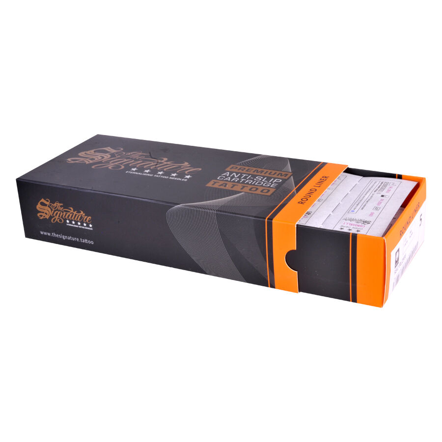 Wildcat Round Liner Cartridges Box Mustassa laatikossa oranssi reuna Wildcatin Round Liner Cartridgesille