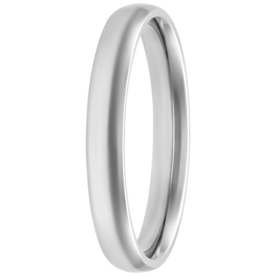 Hopeanvärinen rengas kirurginteräksestä, 17,0 mm, valkoisella taustalla