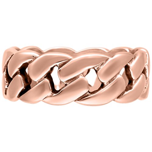 Ruusukultainen chunky-sormus kirurginteräksestä, koko 21,0 mm