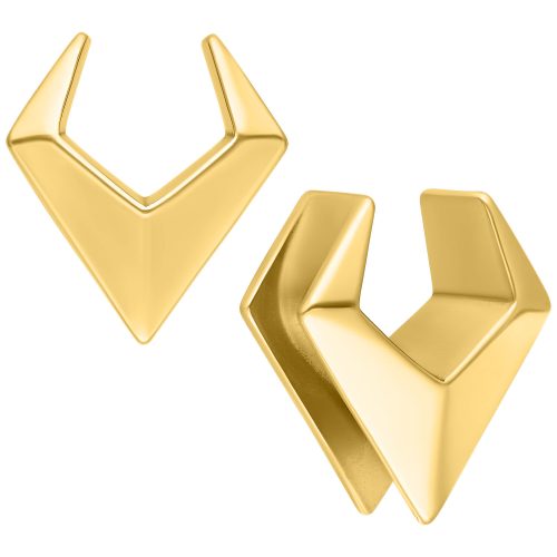 Pari kultaisia Ear Saddles Arrow 6,0 mm koossa valkoisella taustalla