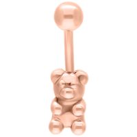 Ruusuinen Gummi Bear Bananabell Napakoru ruusukultaa Gummibär-designilla valkoisella taustalla