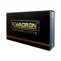 Kwadron Flat Long Taper Cartridges 5er Musta Kwadron-pakkaus kultaisella tekstillä valkoisella taustalla