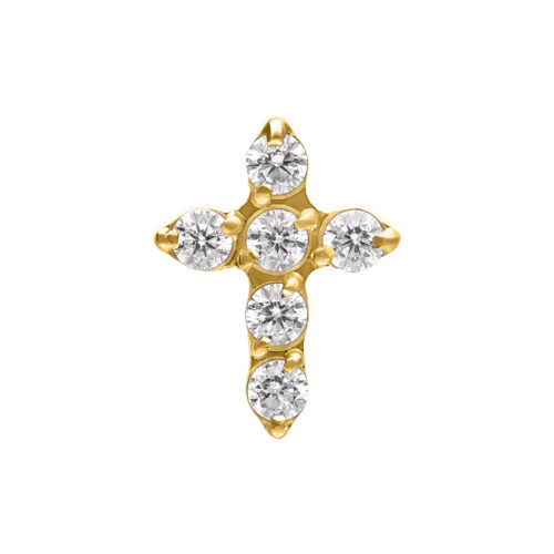 Push Fit Little Crystal Cross Attachment - Kultainen metalli