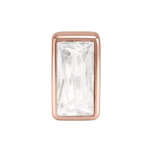 Push Fit Baguette Crystal Attachment - Ruusukultainen metalli