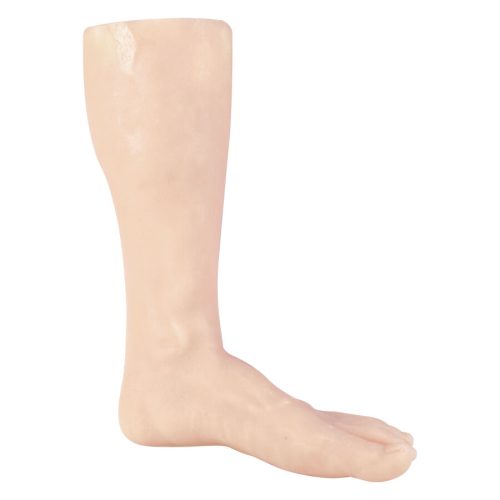 Beige silikonijalka tatuointia varten valkoisella taustalla