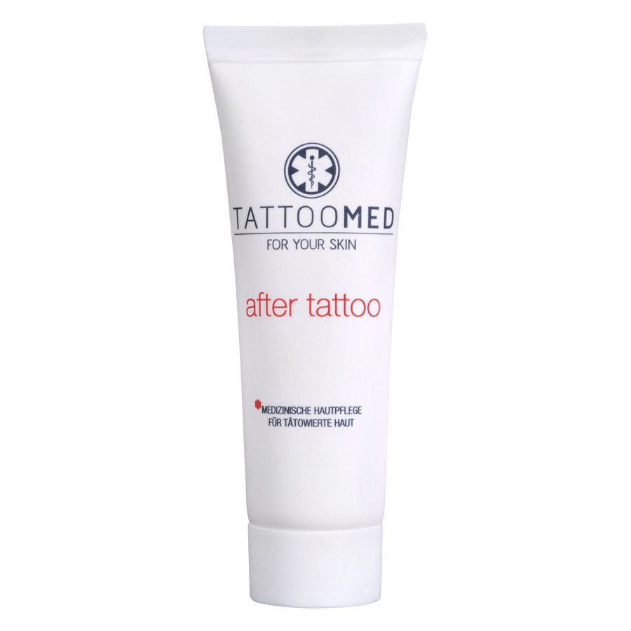 TattooMed® hoitovoide 25 ml tuubi Valkoinen TattooMed® after tattoo 25 ml tuubi valkoisella taustalla
