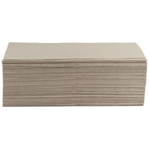 Beige, taitettu 1-kerroksinen pyyhe valkoisella taustalla