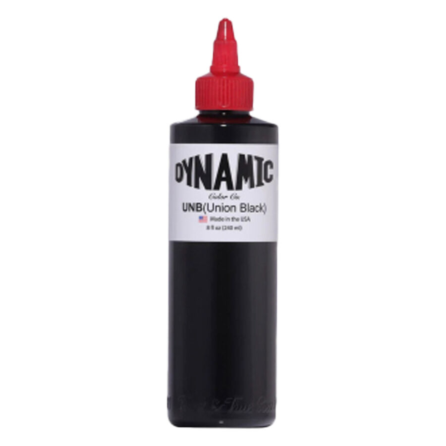 Viking Ink Union Black 240ml tatuointiväri Musta tatuointiväripullo 240ml punaisella korkilla valkoisella taustalla