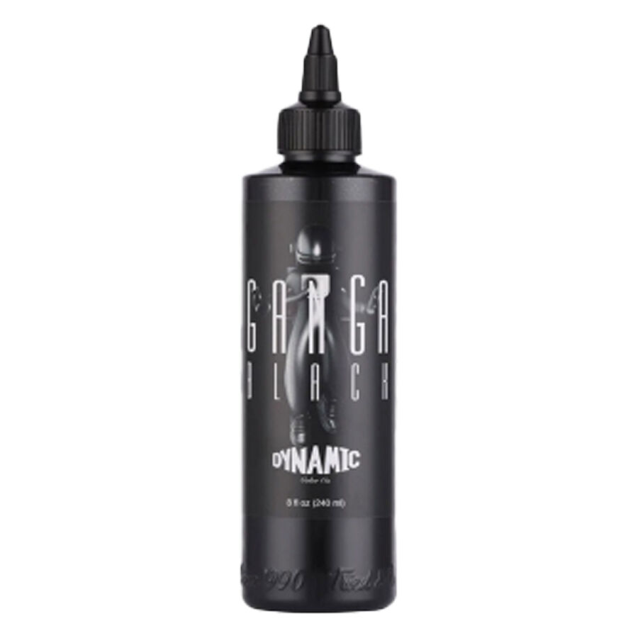Viking Ink Ganga Black Tattooväri 240ml Musta tattooväri Viking Ink Ganga Black 240ml pullo valkoisella taustalla