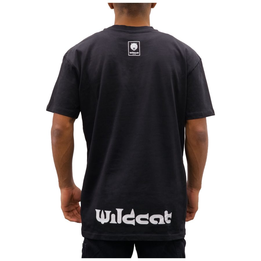 Musta Oversized T-paita Wildcatilta, takaapäin, puuvillaa