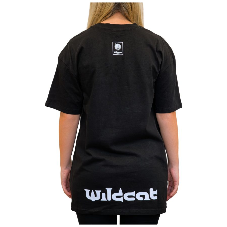 Musta Oversized T-paita Wildcat-logolla takaapäin