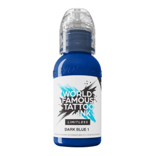 Tummansininen tatuointiväri, 30ml pullo valkoisella taustalla