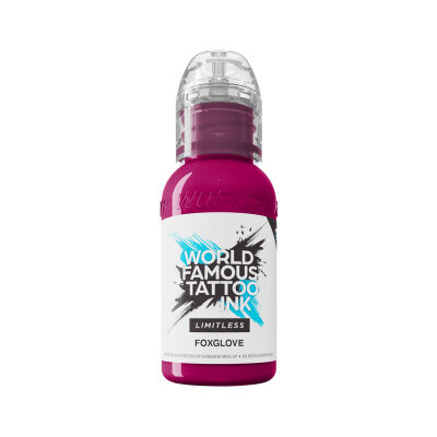 Pinkki tatuointiväri 30 ml pullossa valkoisella taustalla