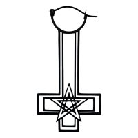 Musta Cross Pentagram Sinner Hoops Korvakorut Mustat korvakorut ristin muodossa pentagrammilla valkoisella taustalla