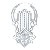 Hopeiset Khamsa-renkaat hienostuneella Hamsa-muotoilulla ja klipsilukolla