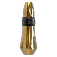Xion Pen Gold Wildcatilta Kultainen Xion Pen -tatuointikone mustalla kahvalla valkoisella taustalla