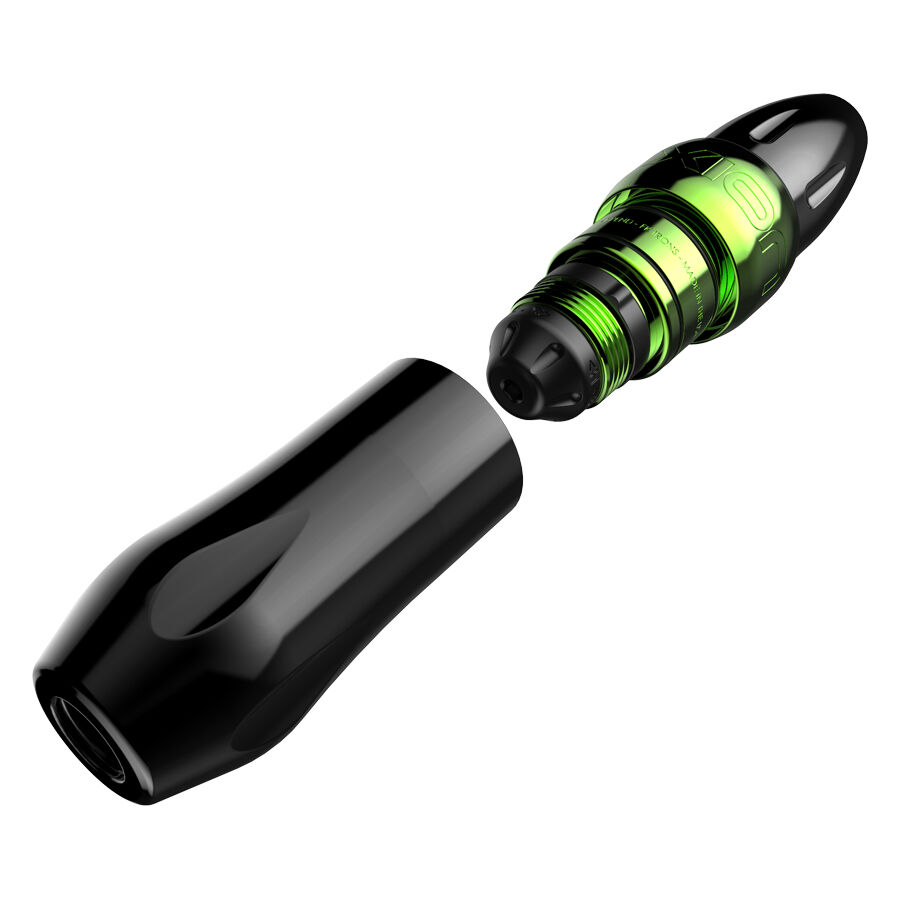 Vaaleanvihreä Xion Pen Kryptonite tatuointikynä Vaaleanvihreä Xion Pen Kryptonite mustalla kahvalla valkoisella taustalla