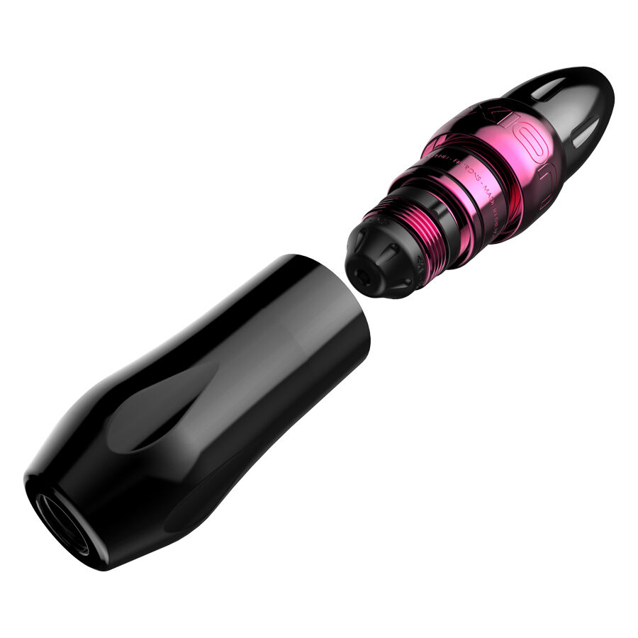 Xion Pen Bubble Gum Pinkissä Pinkki Xion Pen tatuointikone alumiinista valkoisella taustalla