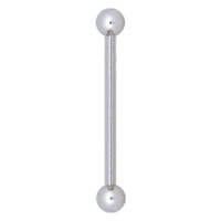 Hopeinen Rattle Barbell kahdella pallolla valkoisella taustalla