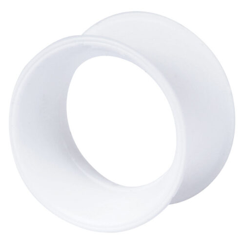 Valkoinen Kaos Softwear Skin Tunnel silikonista, 5,0 mm koko, valkoisella taustalla